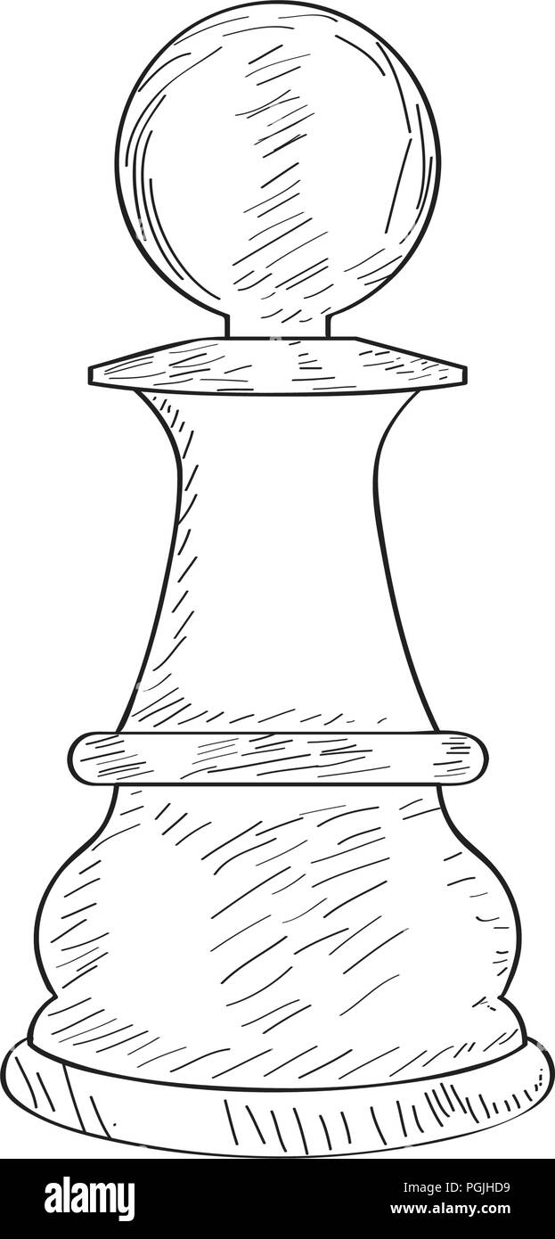 Sketch of a pawn chess piece Royalty Free Vector Image