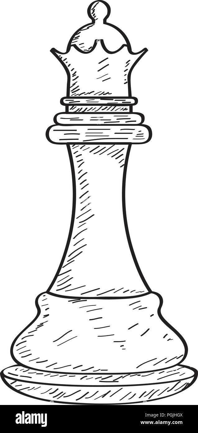 Retro sketch of a queen chess piece Stock Vector Image & Art - Alamy