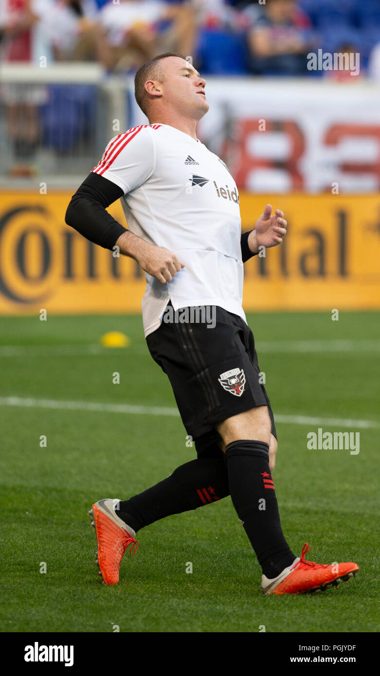 Harrison, NJ - August 26, 2018: Wayne Rooney (9) of D.C. United warming up before regular MLS game against Red Bulls at Red Bull Arena Red Bulls won 1 - 0 Credit: lev radin/Alamy Live News Stock Photo