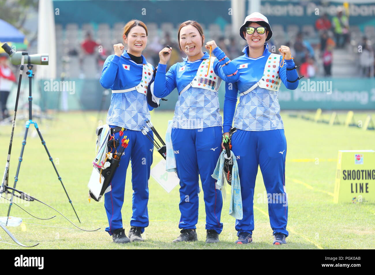Jakarta, Indonesia. 27th Aug, 2018. (LR) Kaori Kawanaka, Ayano Kato, Tomomi Sugimoto (JPN