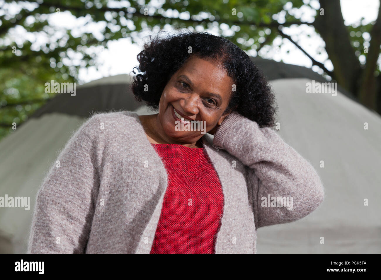 Edinburgh, UK. 27th August, 2018. Lorna Goodison CD is a Jamaican poet, a leading West Indian writer of the generation born after World War II. Pictured at the Edinburgh International Book Festival. Edinburgh, Scotland.  Picture by Gary Doak / Alamy Live News Stock Photo