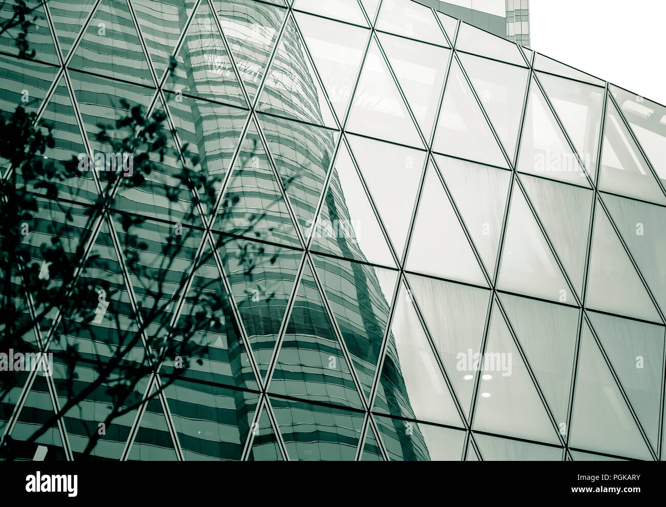 commercial building in Hong Kong with green color Stock Photo - Alamy