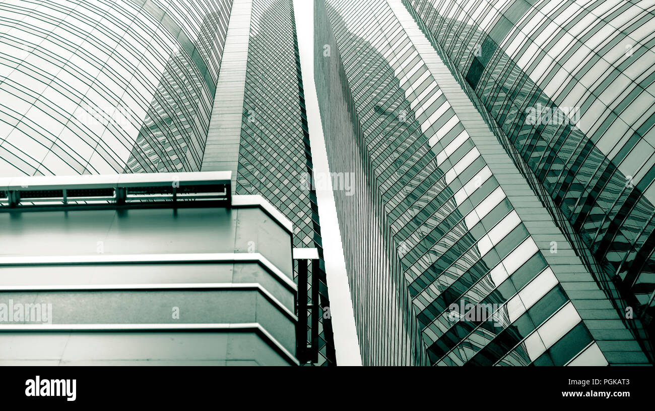 Commercial Building In Hong Kong With Green Color Stock Photo - Alamy