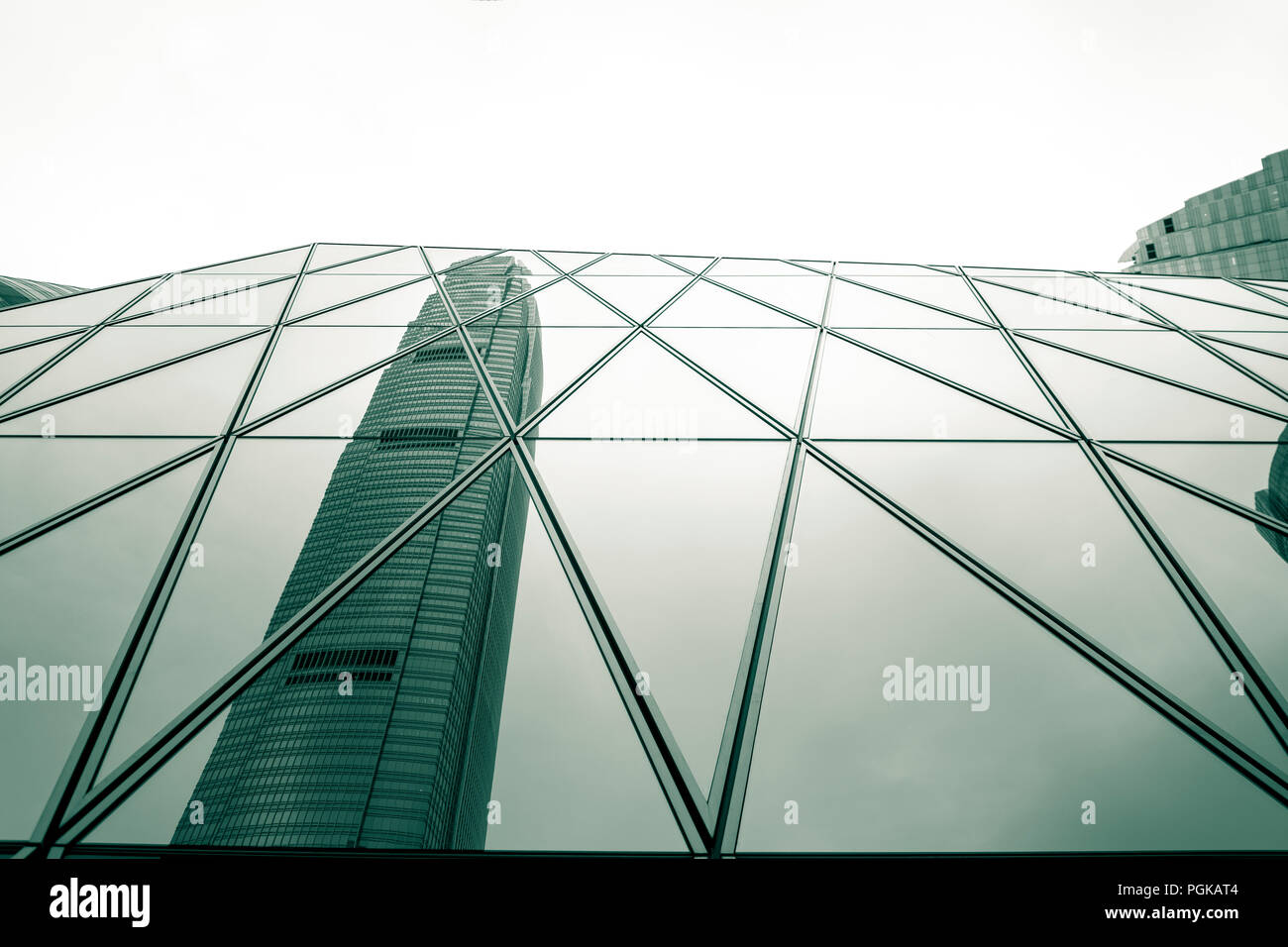 commercial building in Hong Kong with green color Stock Photo - Alamy