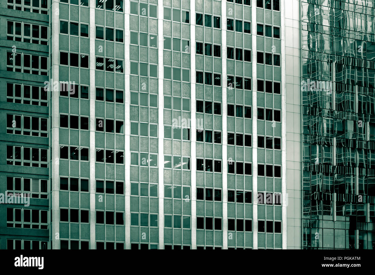 commercial building in Hong Kong with green color Stock Photo - Alamy