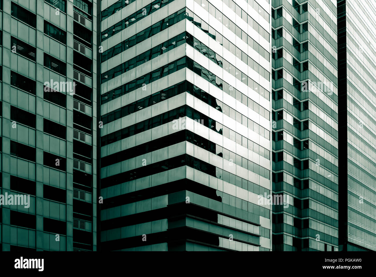 commercial building in Hong Kong with green color Stock Photo - Alamy