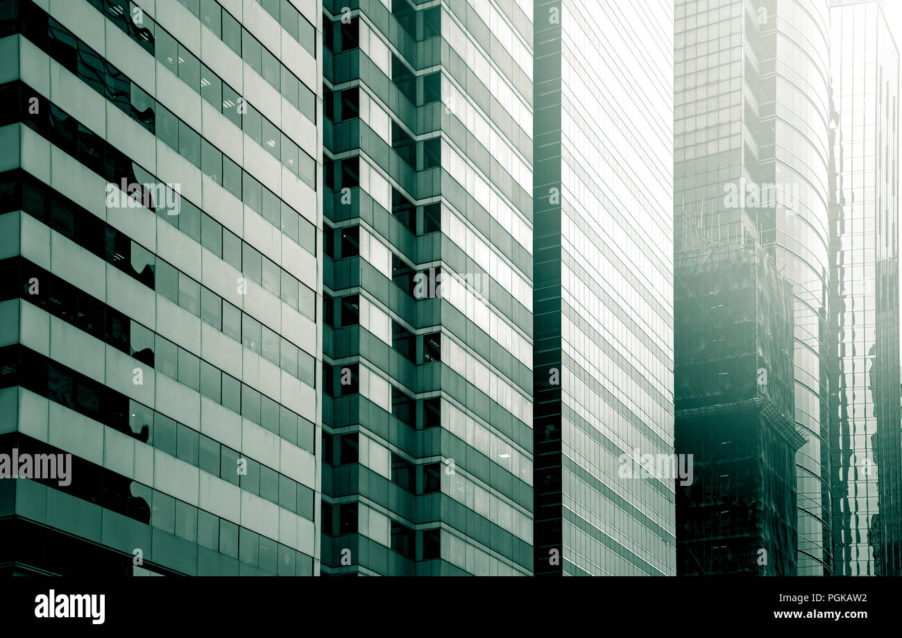 commercial building in Hong Kong with green color Stock Photo - Alamy