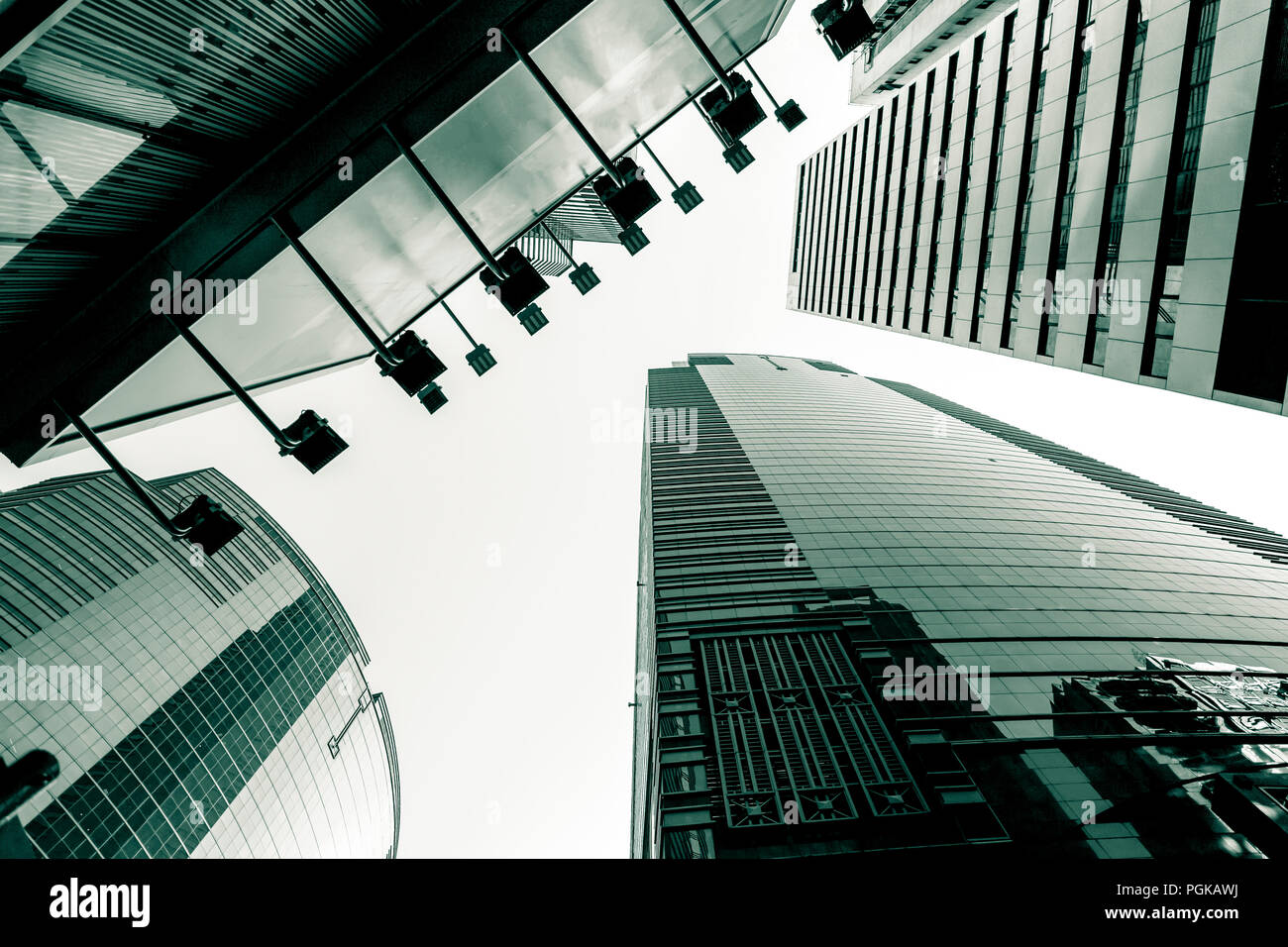 commercial building in Hong Kong with green color Stock Photo - Alamy