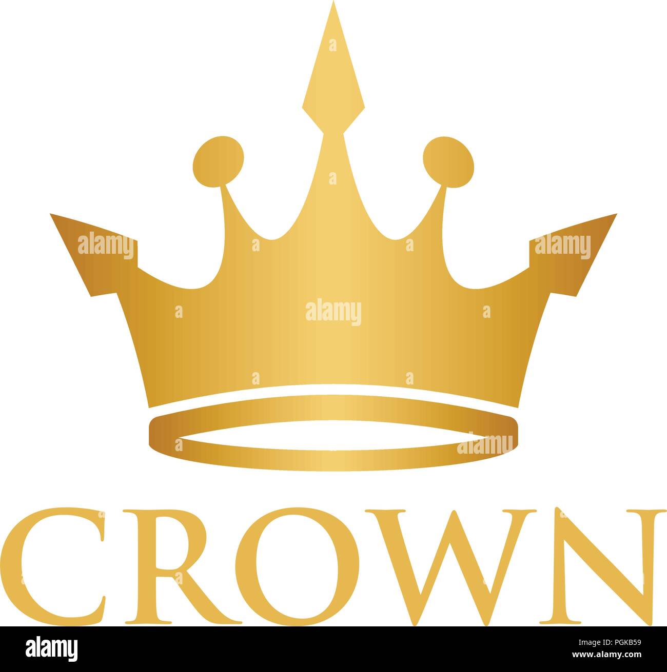 Illustration of king, queen crown logo design template Stock Vector