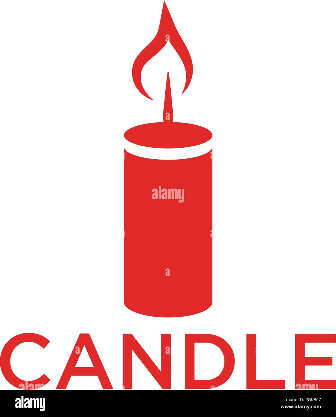 Illustration of red candle icon design template vector Stock Vector