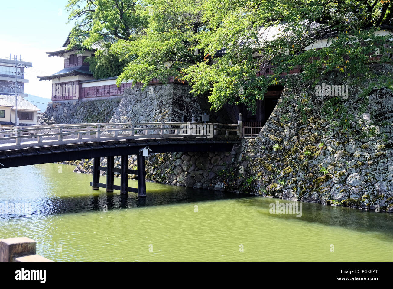 The Main bridge of Takashima Castle Stock Photo - Alamy