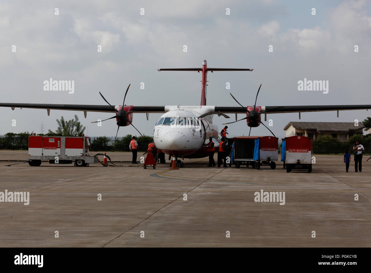 Aircraft of Air India and Kingfisher airline at the Mangalore airport