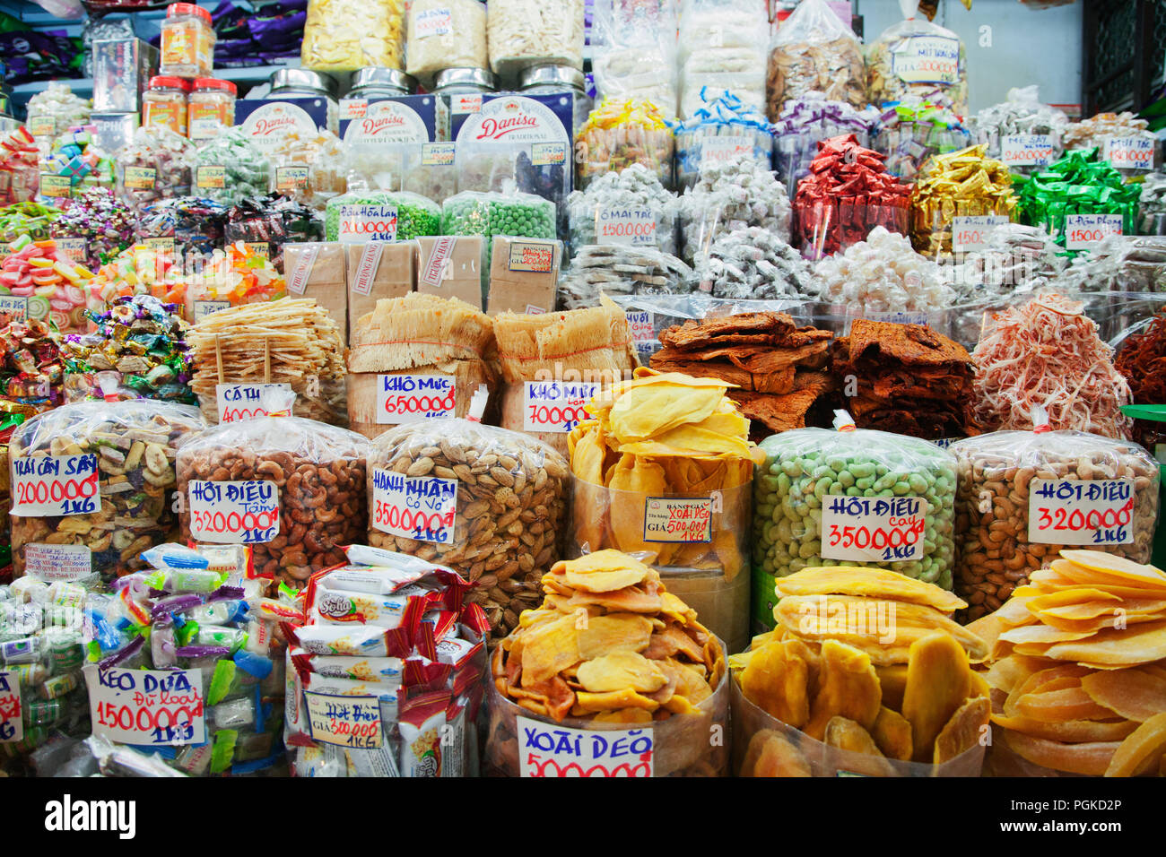 Snacks at a Vietnamese market Stock Photo