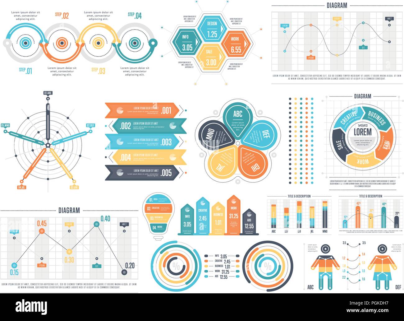 Bright templates for presentation in set Stock Vector