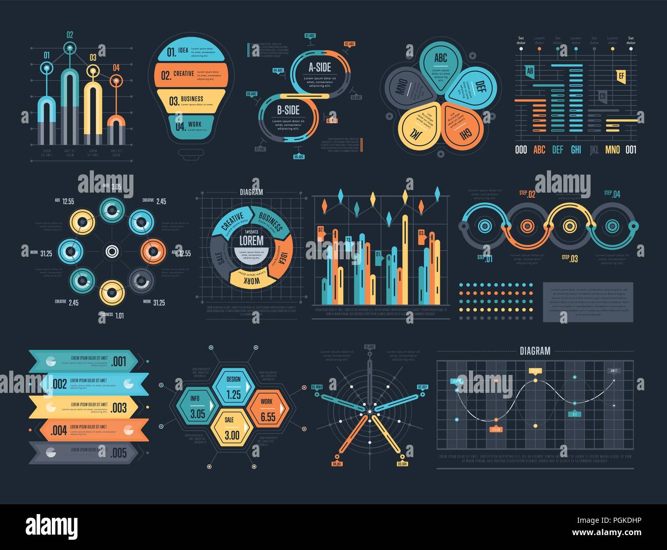 Infographic templates for organized information Stock Vector