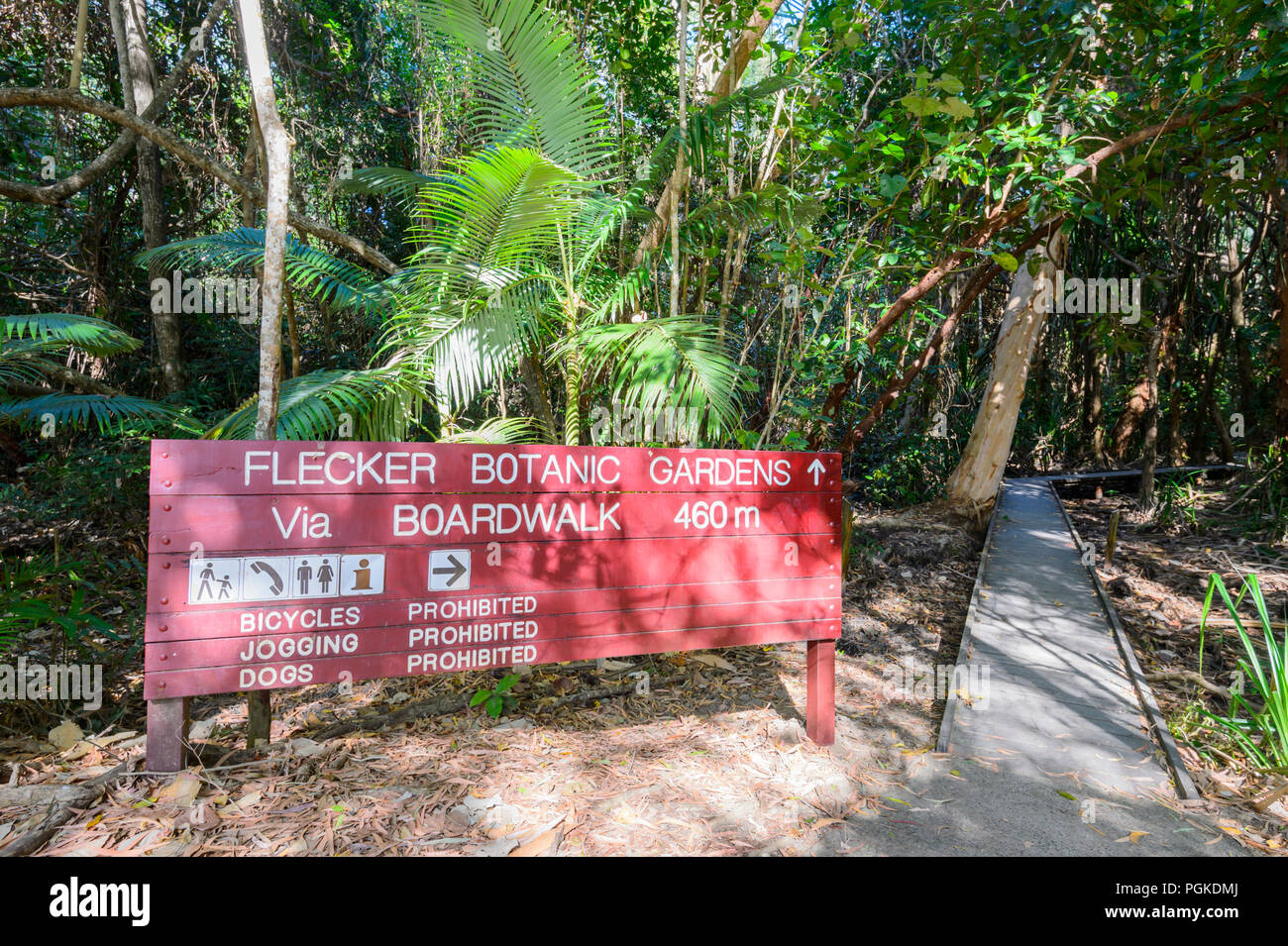 Directions Sign Point To Flecker Botanic Gardens Via The