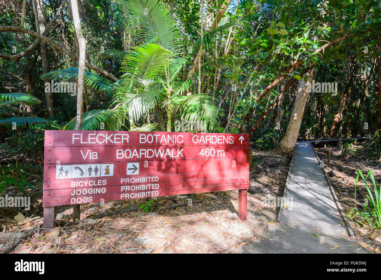 Directions Sign Point To Flecker Botanic Gardens Via The