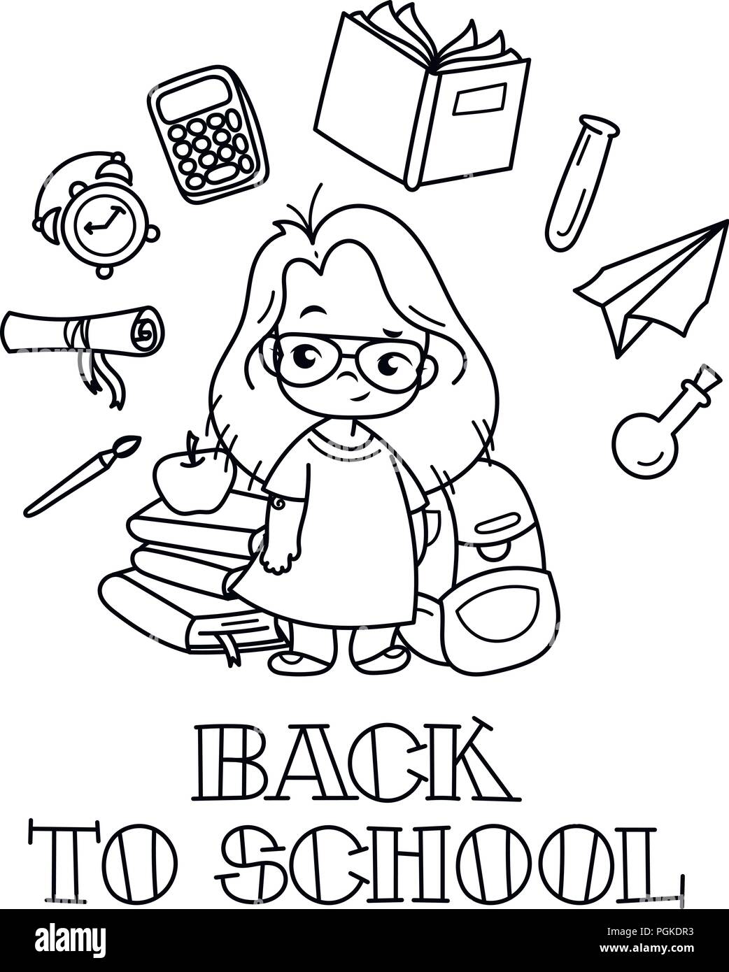 Welcome Back To School Cute School Kid Ready To Education Design