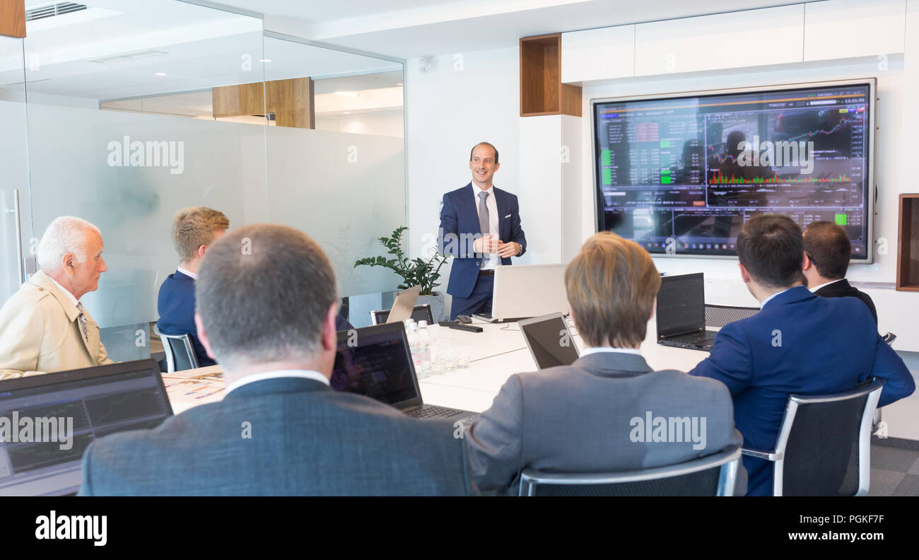 Business man making a presentation at office. Business executive ...