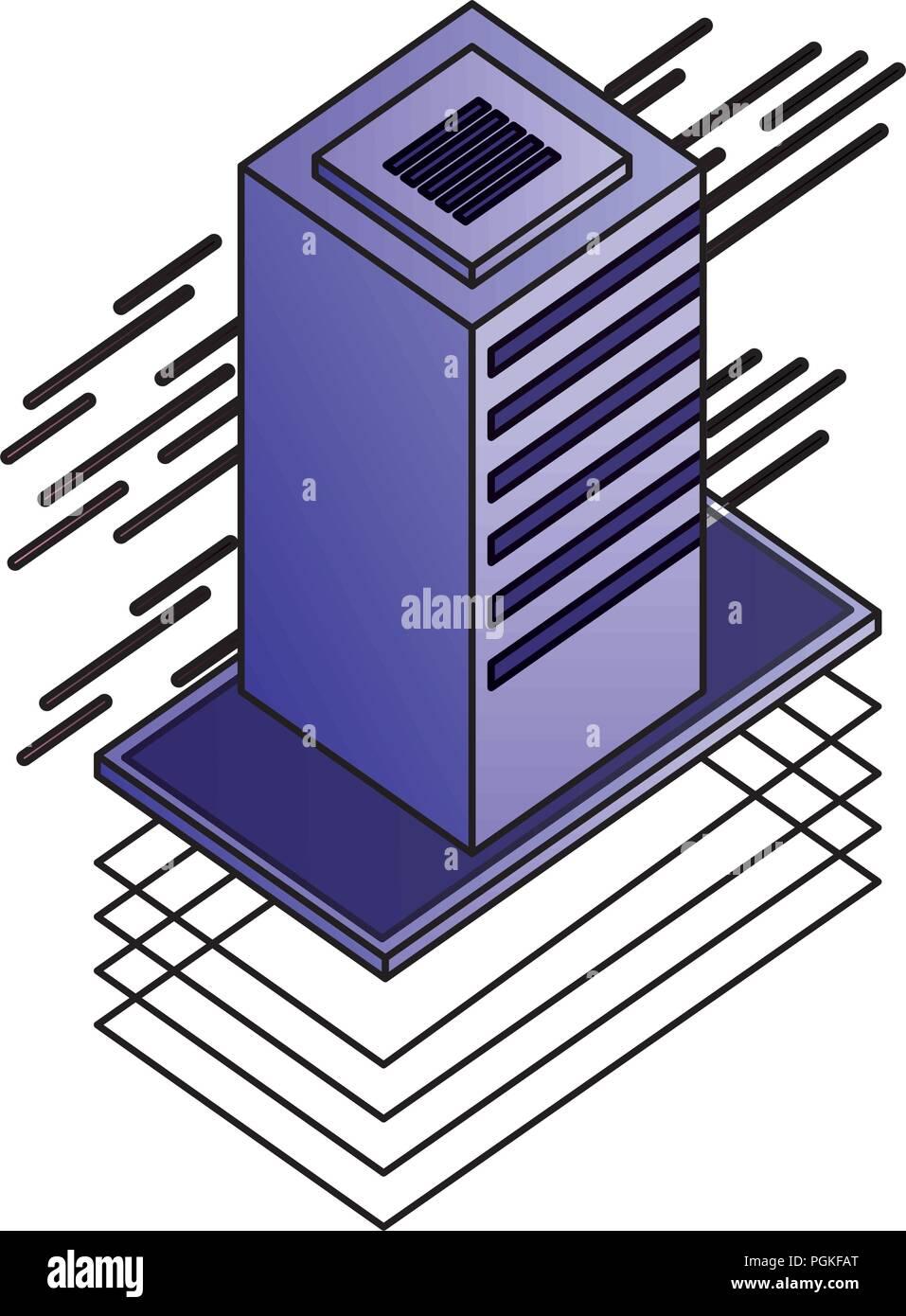 database server isometric storage information technology Stock Vector