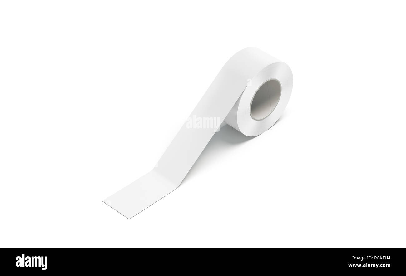Blank white duct tape sticked mock up, isolated, 3d rendeing. Empty scotch  roll mockup, side view. Sticking clear ashesive sticky taping template for  Stock Photo - Alamy