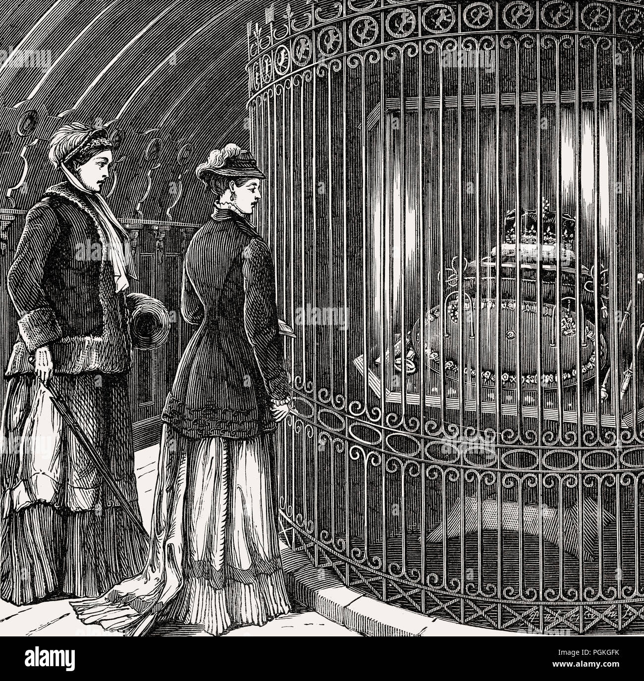 The crownroom of Edinburgh castle, Scotland, 19th century Stock Photo