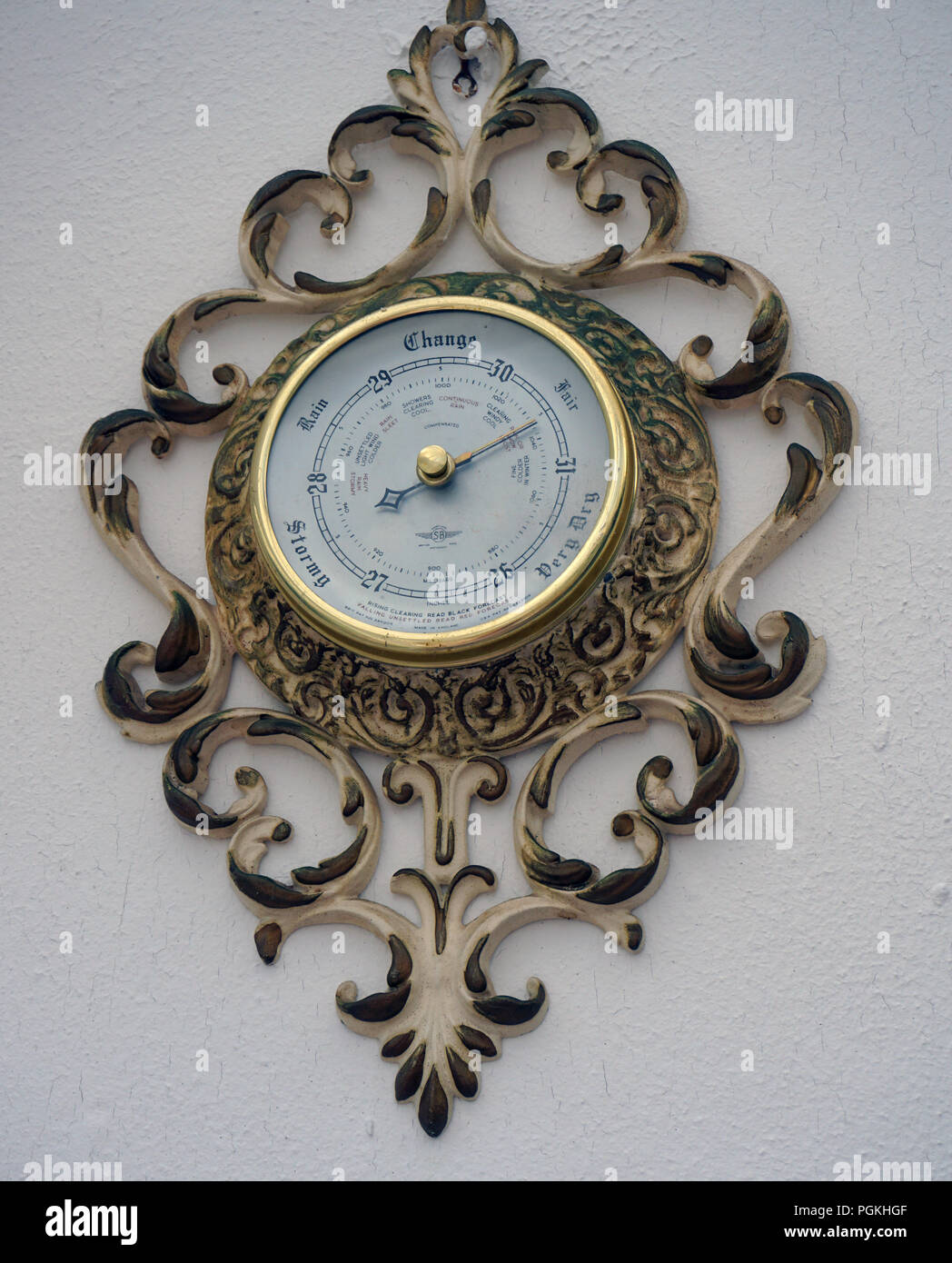 Decorative Aneroid Barometer set to fair Stock Photo Alamy