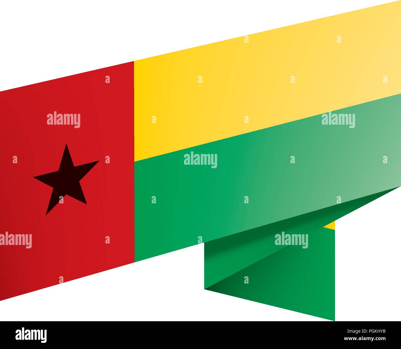 Guinea Bissau flag, vector illustration on a white background Stock ...