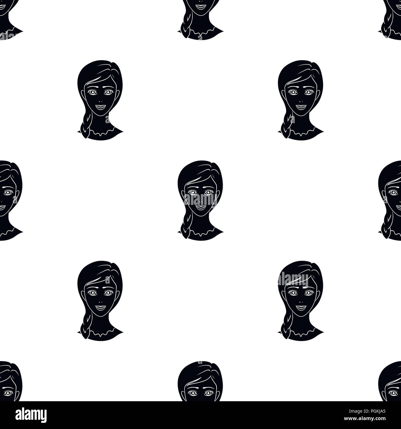 Avatar and face black icons in set collection for design. A person's ...