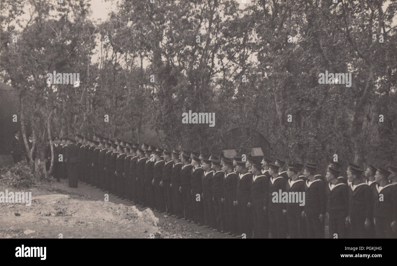 Vintage Photograph of British Navy Sailors at a Naval Funeral Stock Photo