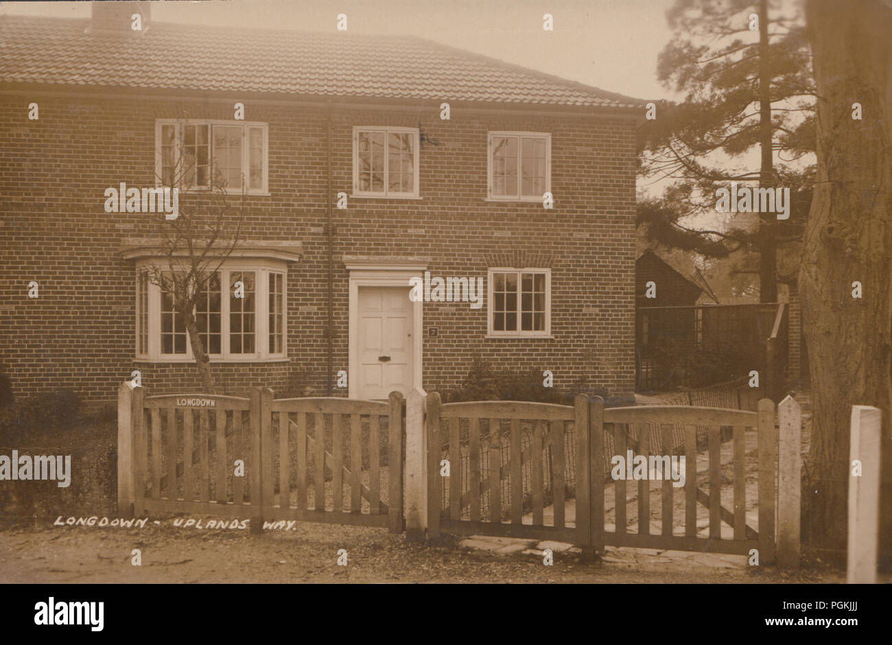 Vintage 1932 Photograph of a House Called Longdown, Uplands Way, Southampton, Hampshire, England Stock Photo