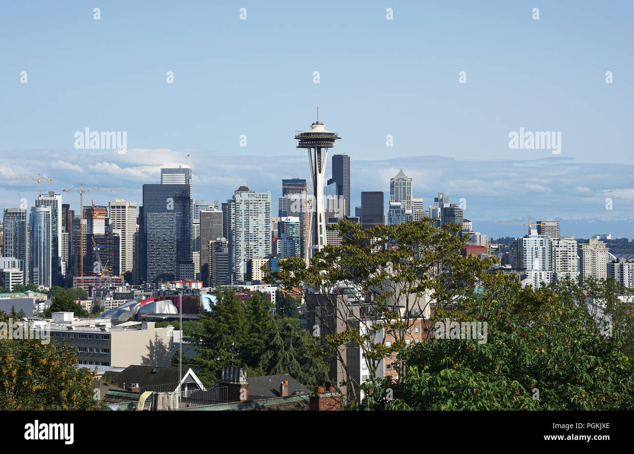 Seattle skyline seen from Kerry Park, Washington, USA Stock Photo