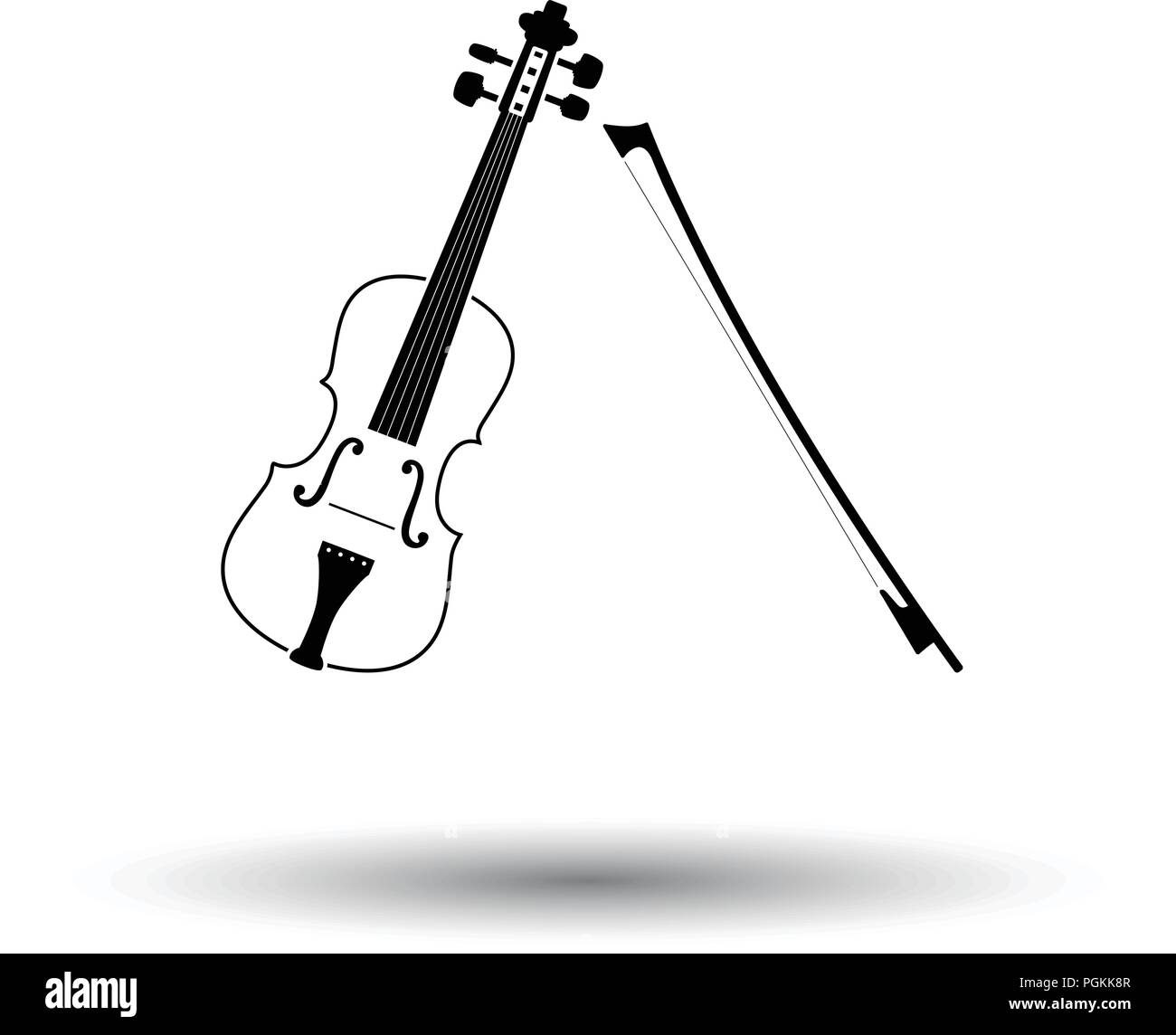Violin icon. White background with shadow design. Vector illustration Stock  Vector Image \u0026 Art - Alamy