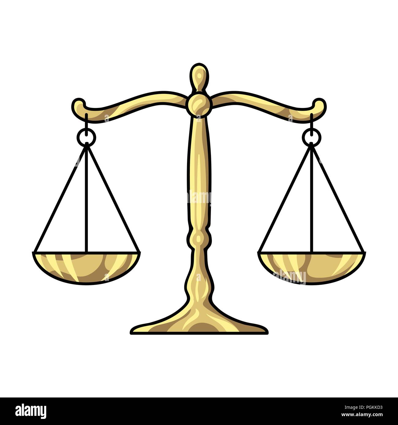 Scales of justice icon in cartoon style isolated on white background. Crime  symbol vector illustration Stock Vector Image & Art - Alamy