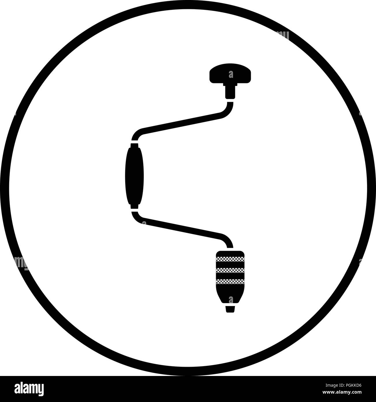 Auger icon. Thin circle design. Vector illustration Stock Vector Image ...