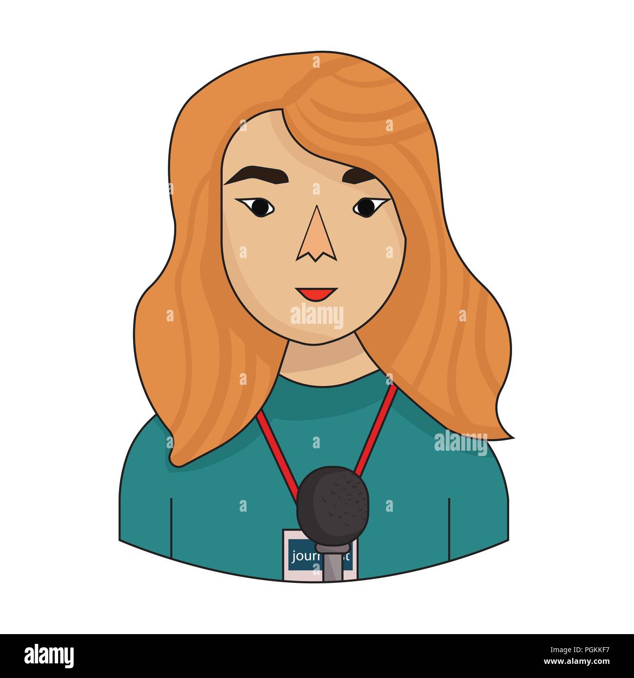 Television reporter icon in cartoon style isolated on white background ...