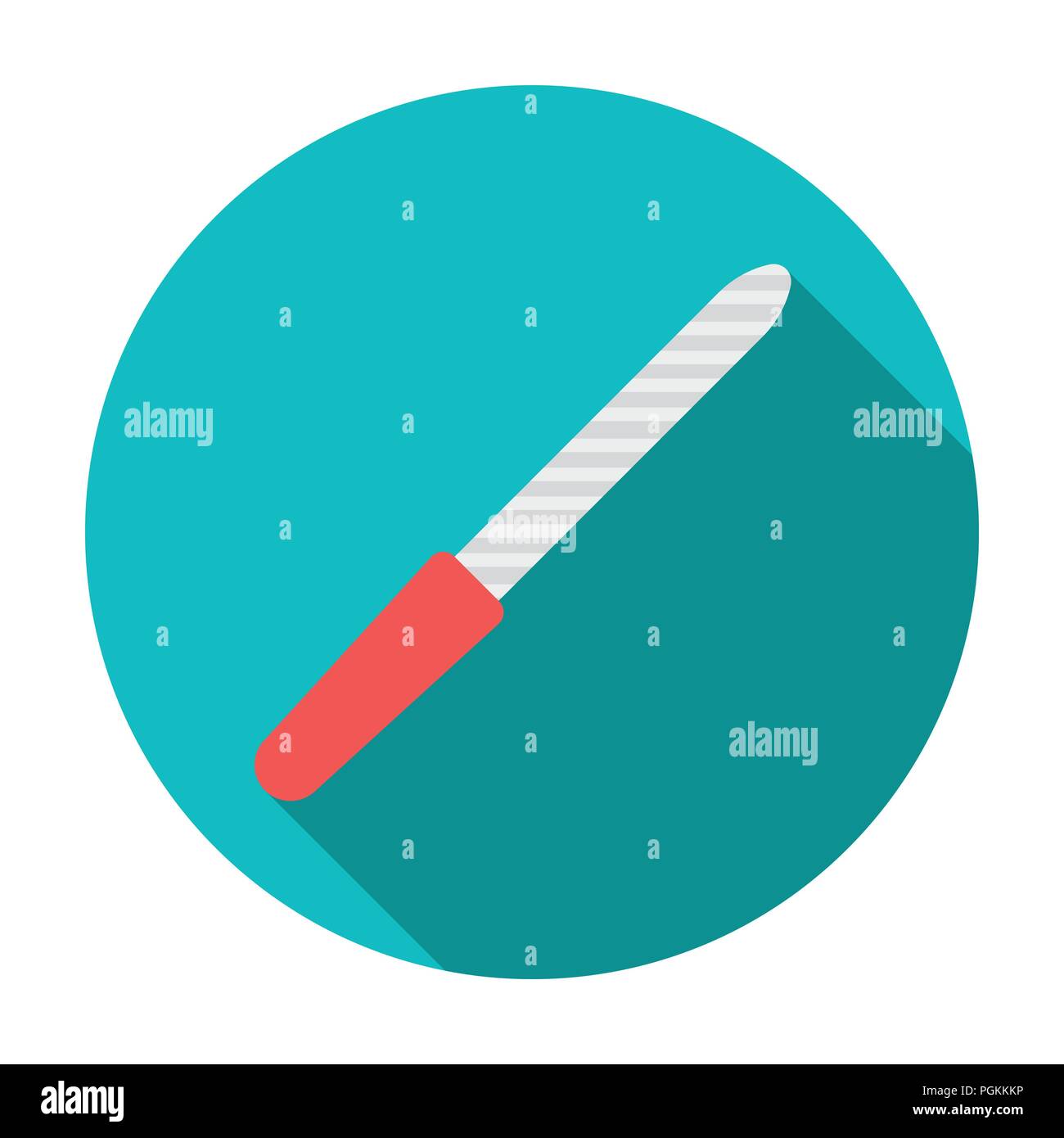 Nail file icon in flat style isolated on white background. Make up ...