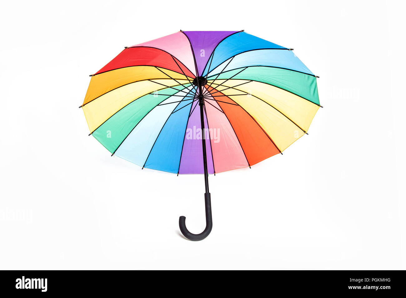 Colorful opened umbrella isolated on white background Stock Photo