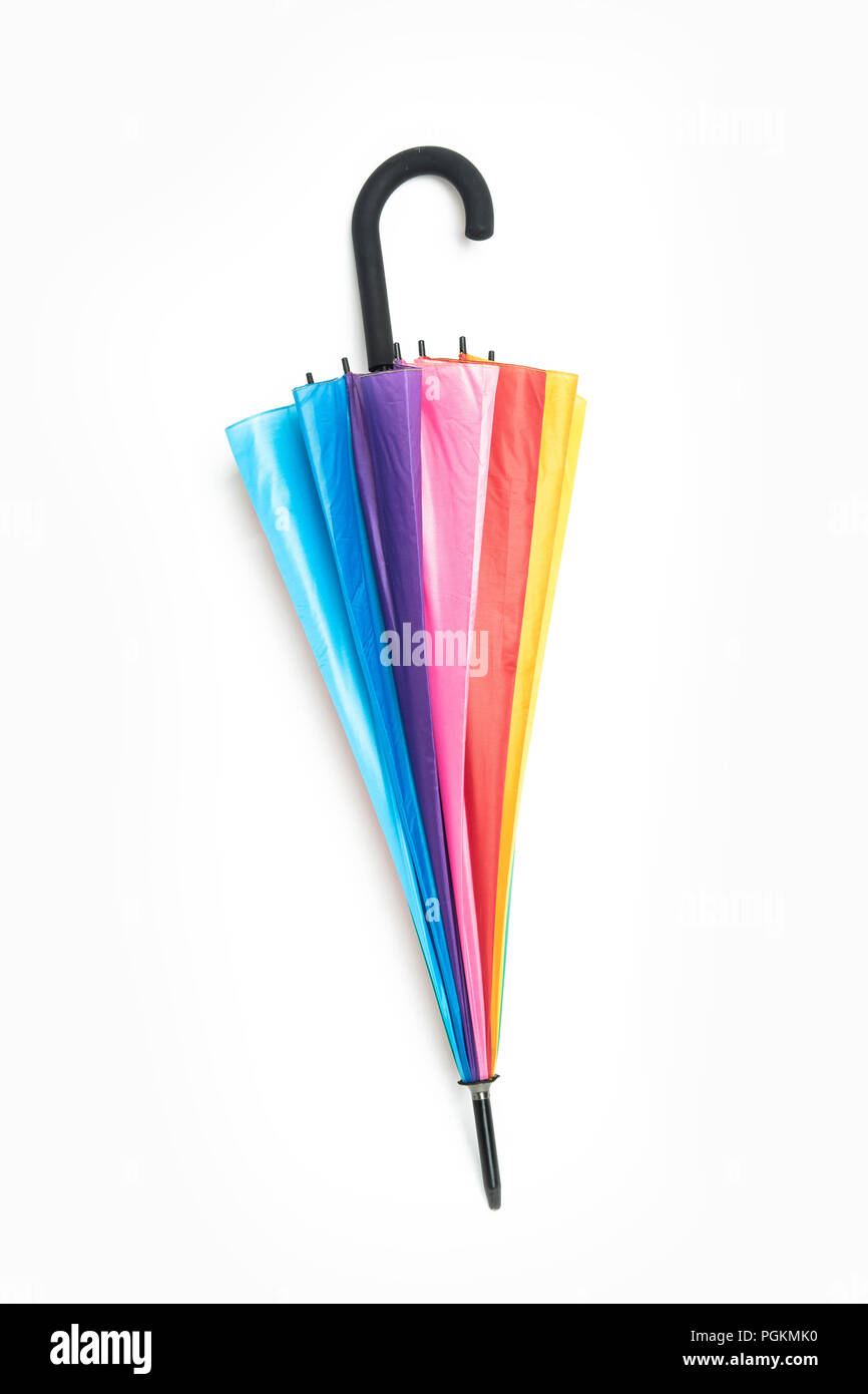 Colorful umbrella isolated on white background Stock Photo - Alamy