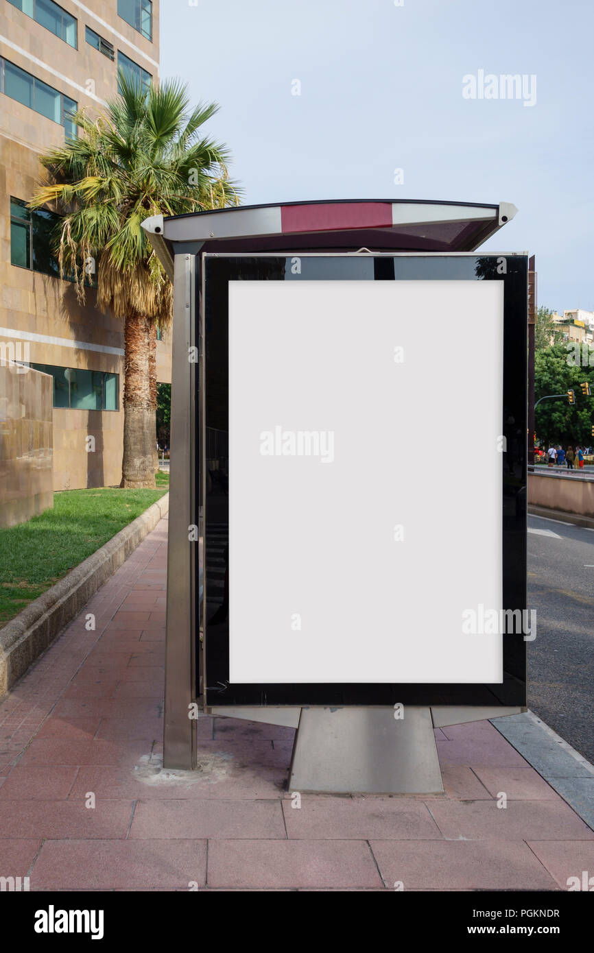 Download Blank Advertisement Mock Up In A Bus Stop Stock Photo Alamy