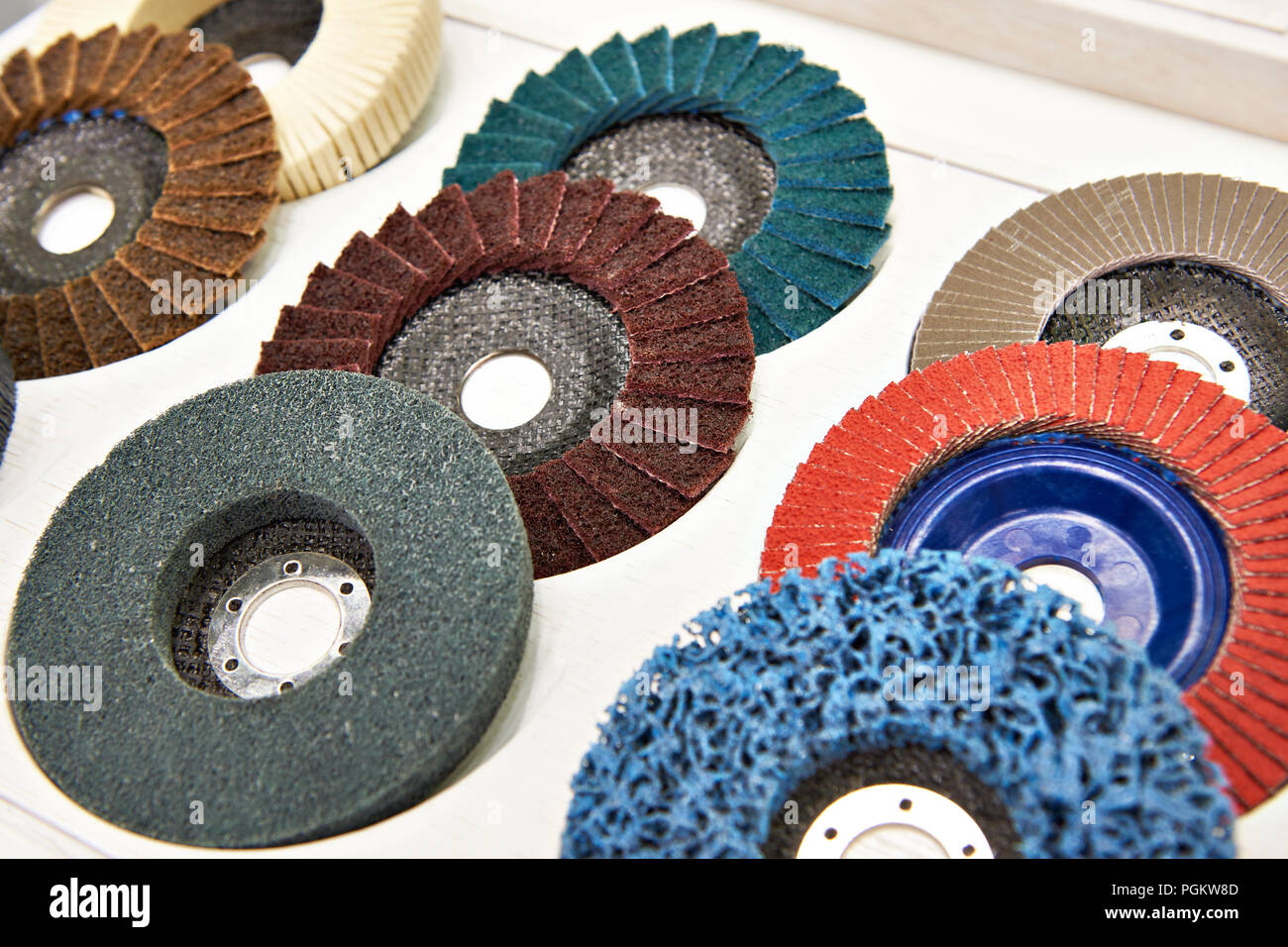 Grinding and polishing disc for angle grinder in store Stock Photo - Alamy