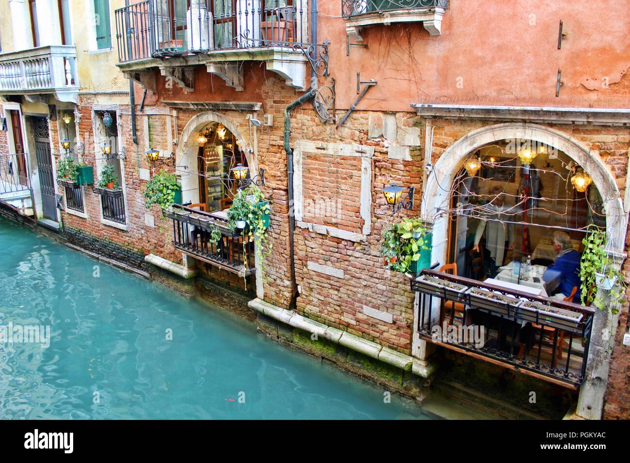 Venezia / Venice Italy, Restaurant. Stock Photo