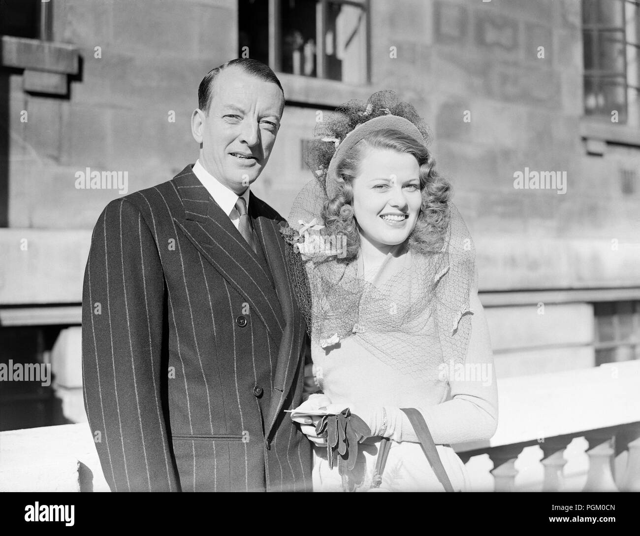 11th September 1946. The wedding of Mr. George Burnside, a director of Erwin Wasey, the advertising agents, and Miss. Signe Nyman, a 25 year old Swedish resident, living in London. The wedding took place at St. Marylebone Register Office in London. Stock Photo