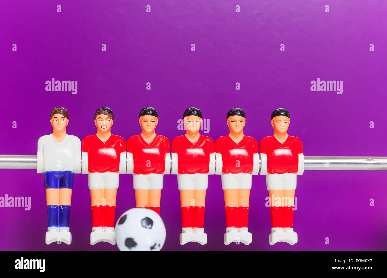 foosball table soccer  football players sport teame Stock Photo