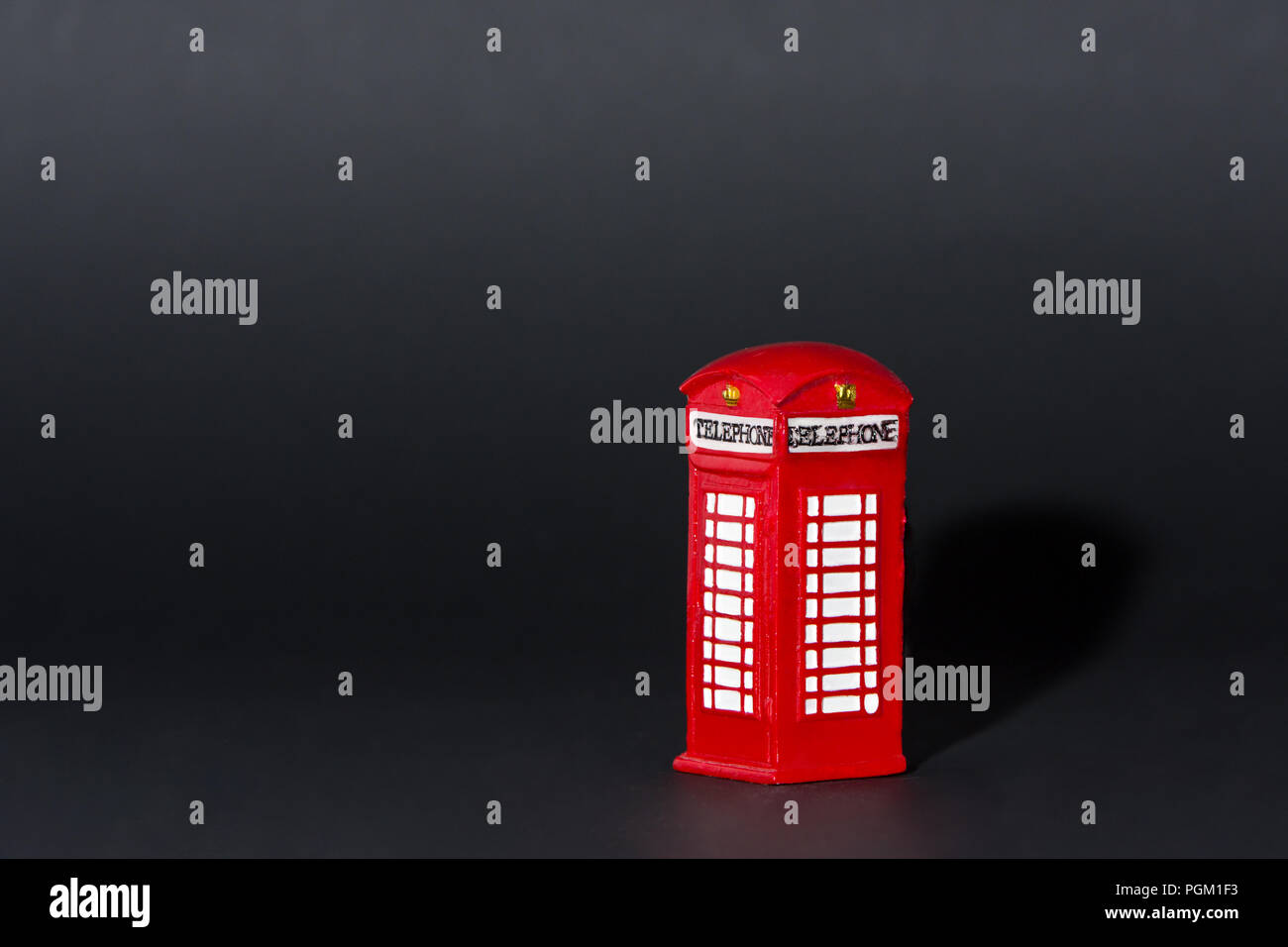 London phone booth on black background Stock Photo
