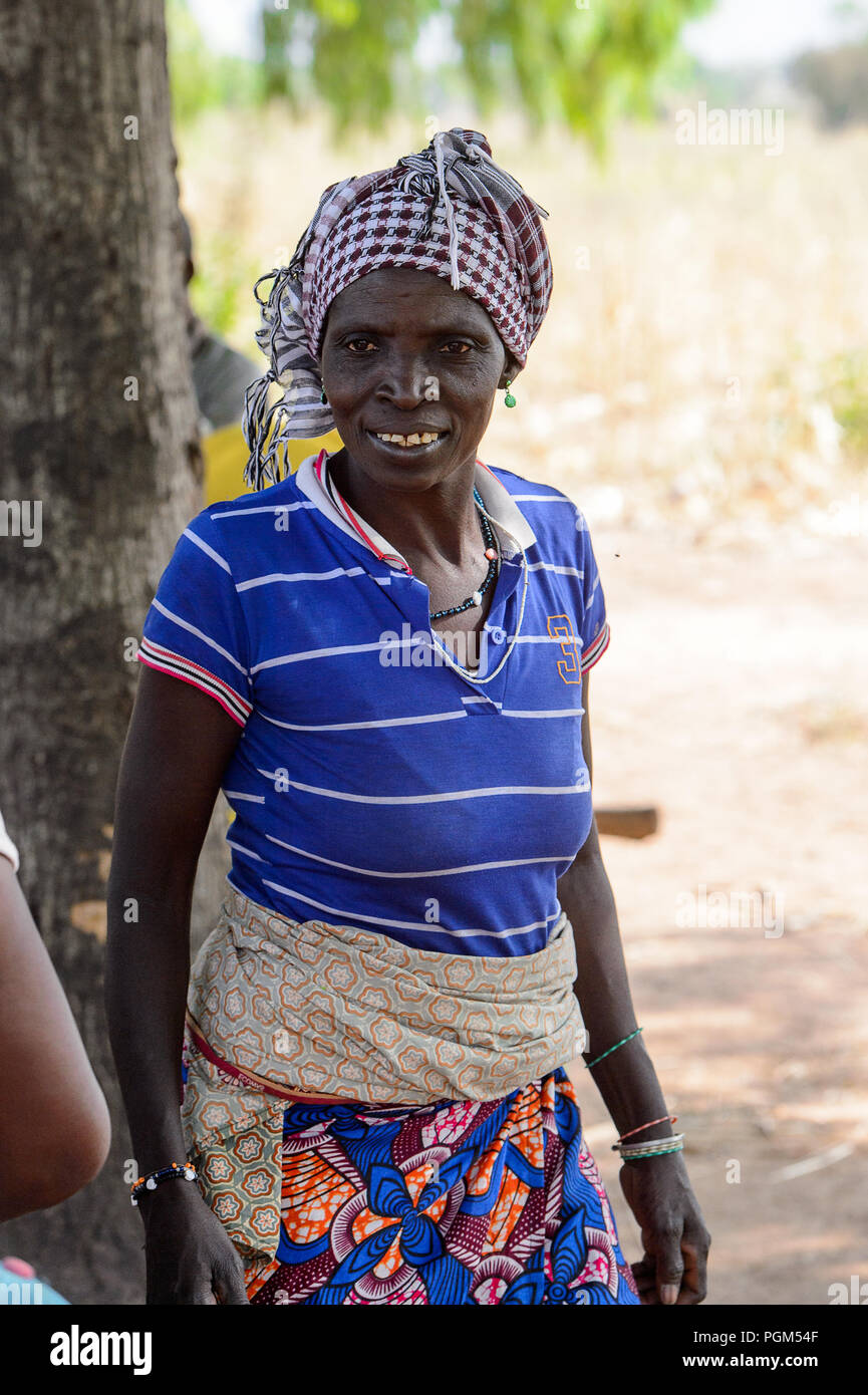 KOUTAMMAKOU, TOGO JAN 13, 2017 Unidentified Togolese woman smiles in