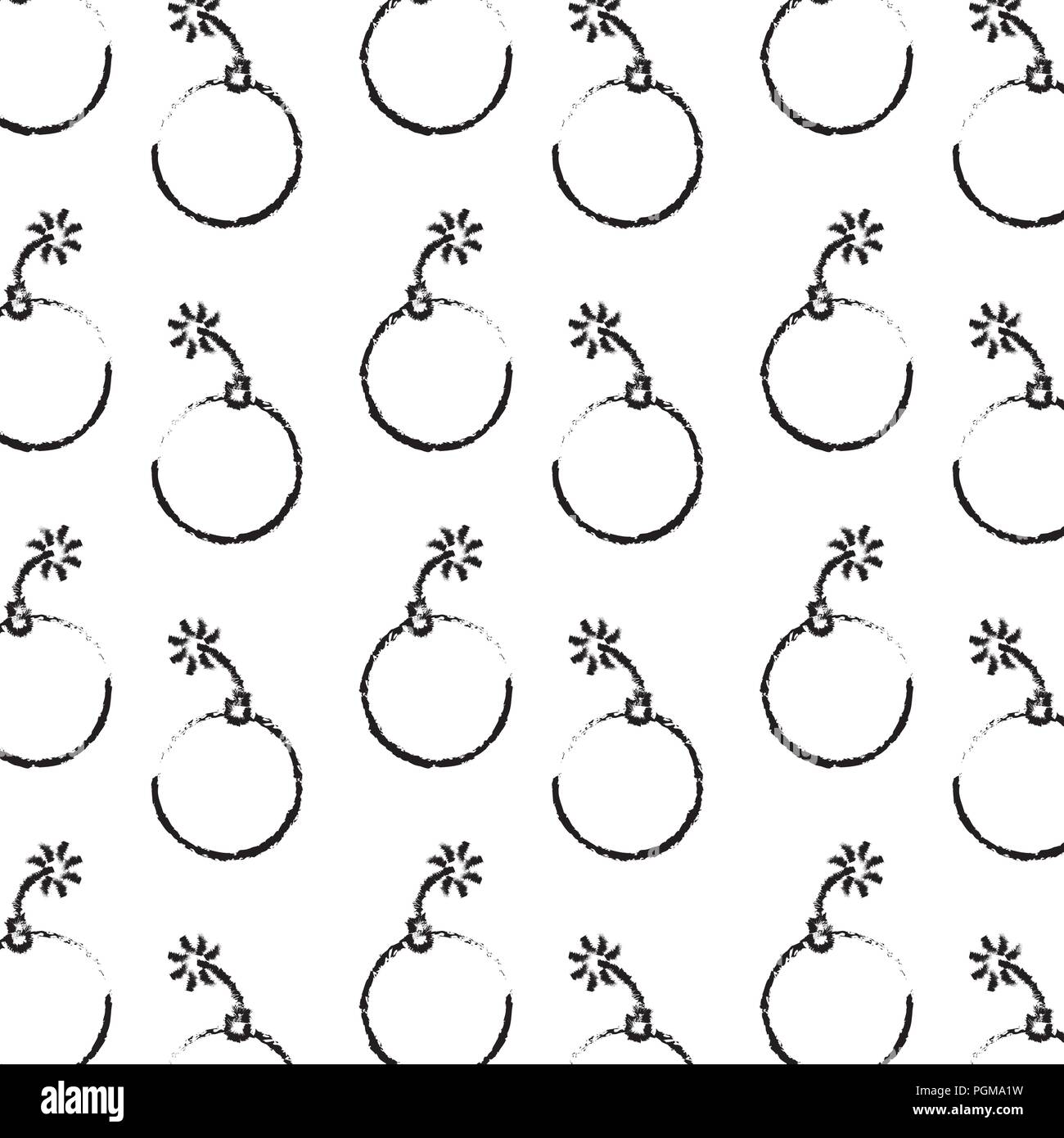 bomb explosion danger comic pattern background vector illustration hand ...