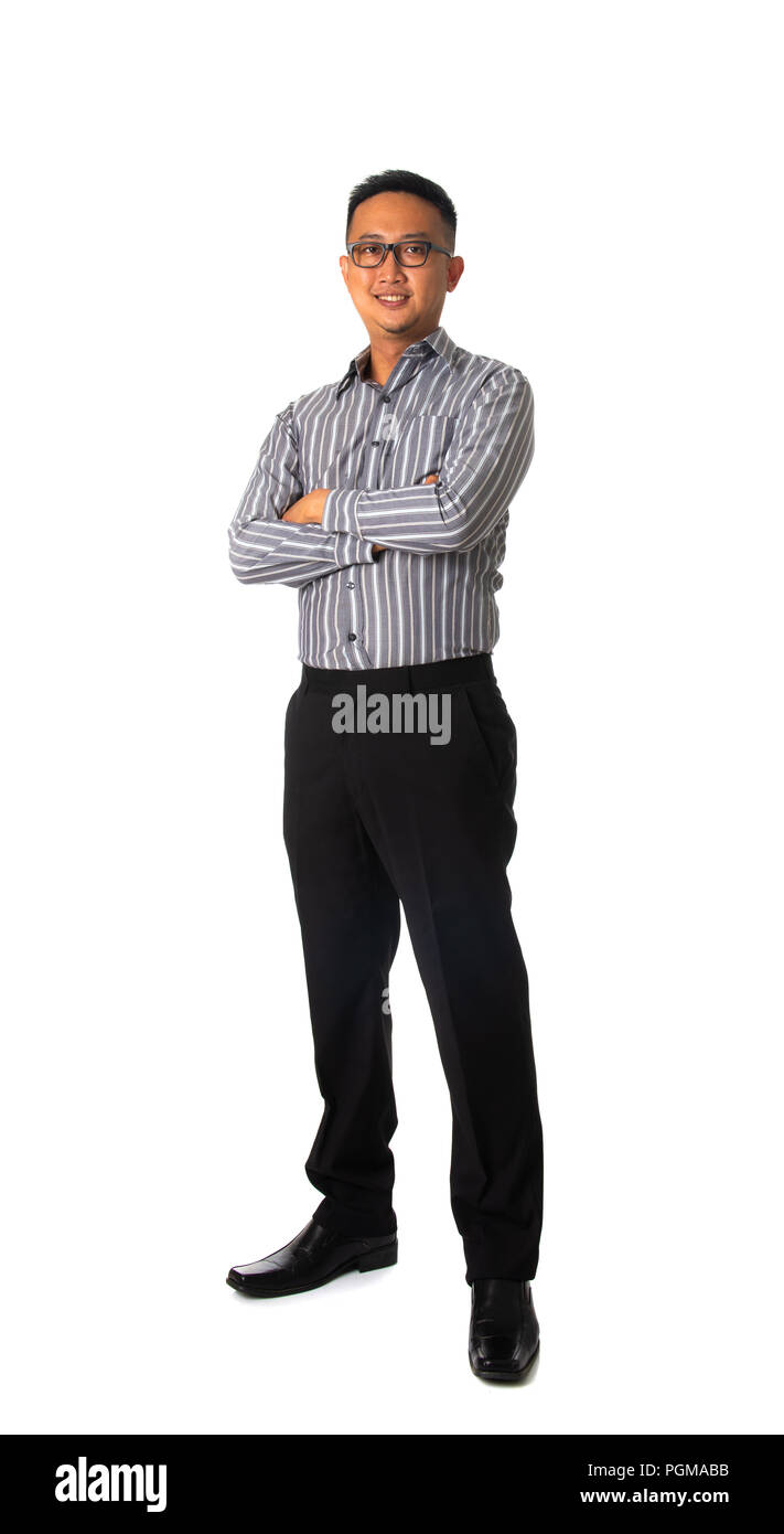 asian business man isolated on white full body Stock Photo - Alamy