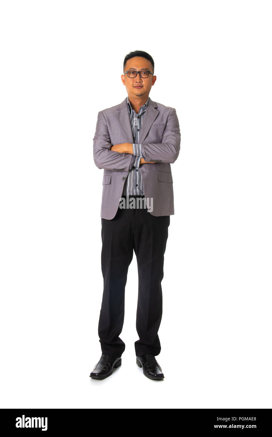 asian business man isolated on white full body Stock Photo - Alamy