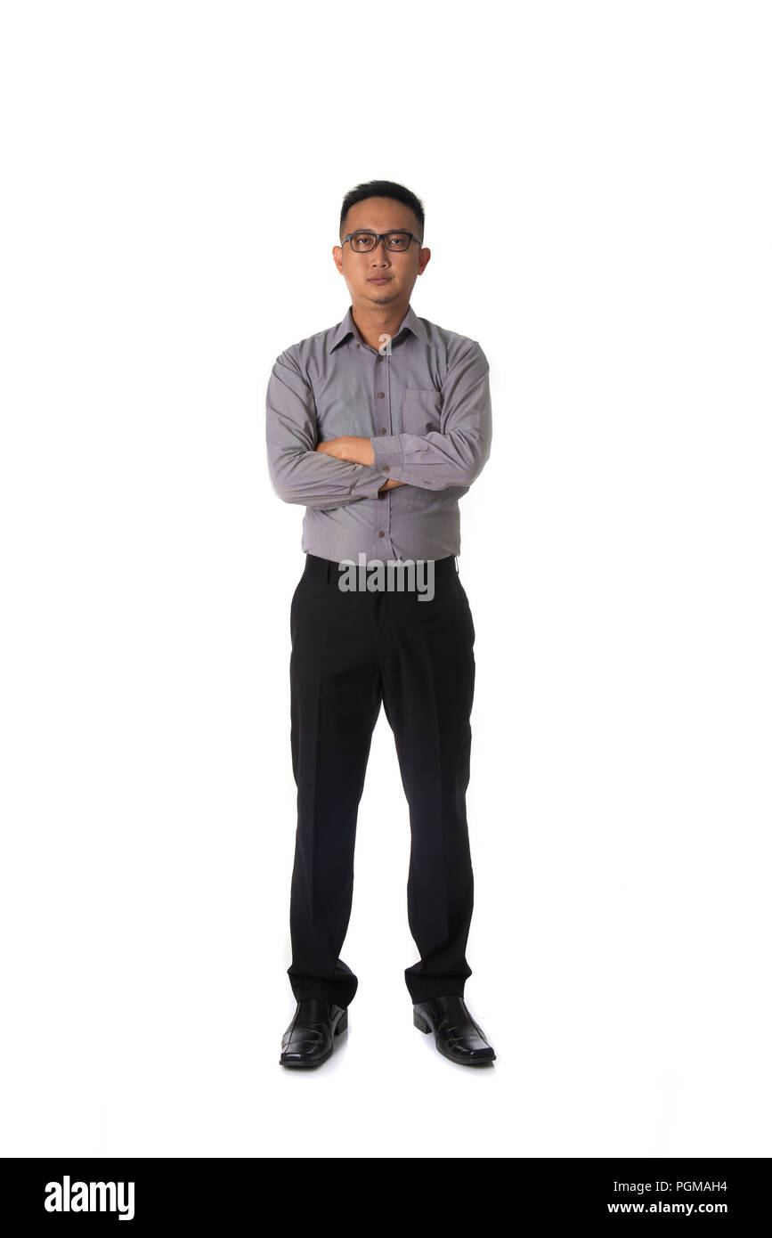 asian business man isolated on white full body Stock Photo - Alamy